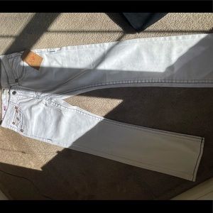 True Religion Jeans, Size 34, White with Blue & Grey threads, Great price.